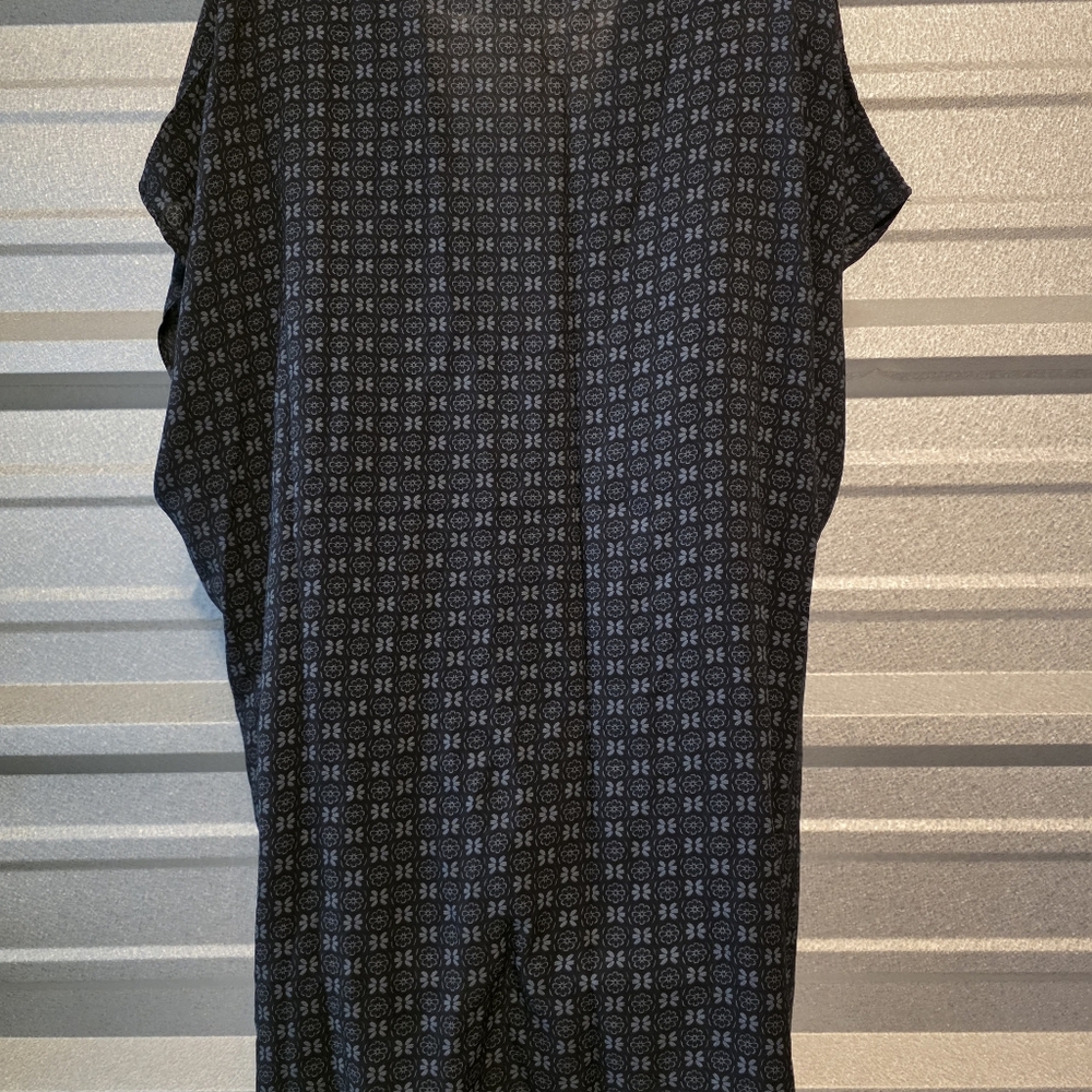 Made In Italy Navy Patterned Kimono Cardigan - Picture 3 of 5